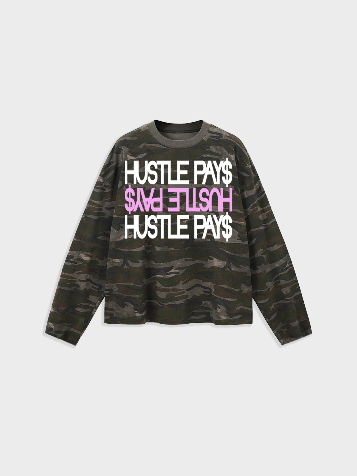 LONGSLEEVE HUSTLE PAY$ GRIS