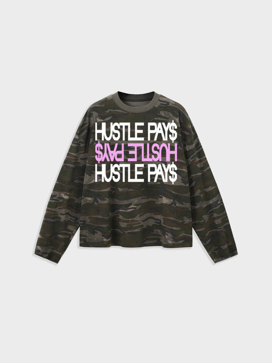 LONGSLEEVE HUSTLE PAY$ GRIS