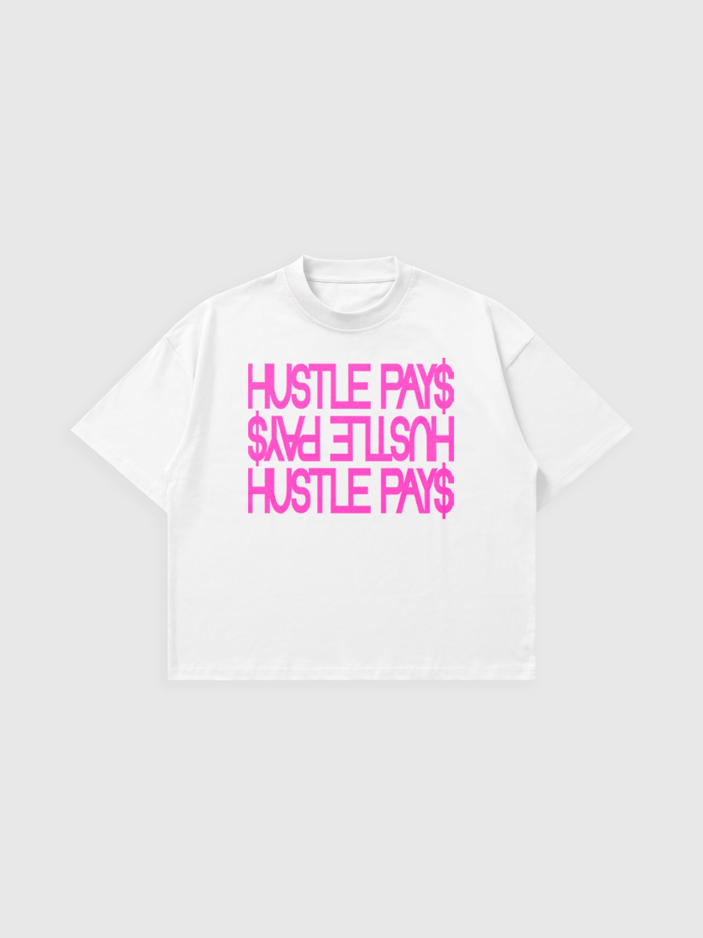 T-SHIRT HUSTLE PAY$ BLANC