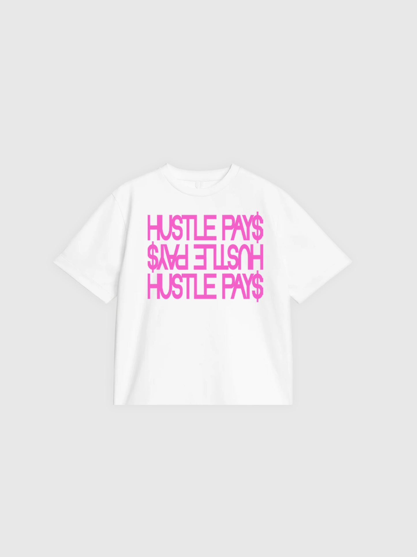 T-SHIRT HUSTLE PAY$ BLANC